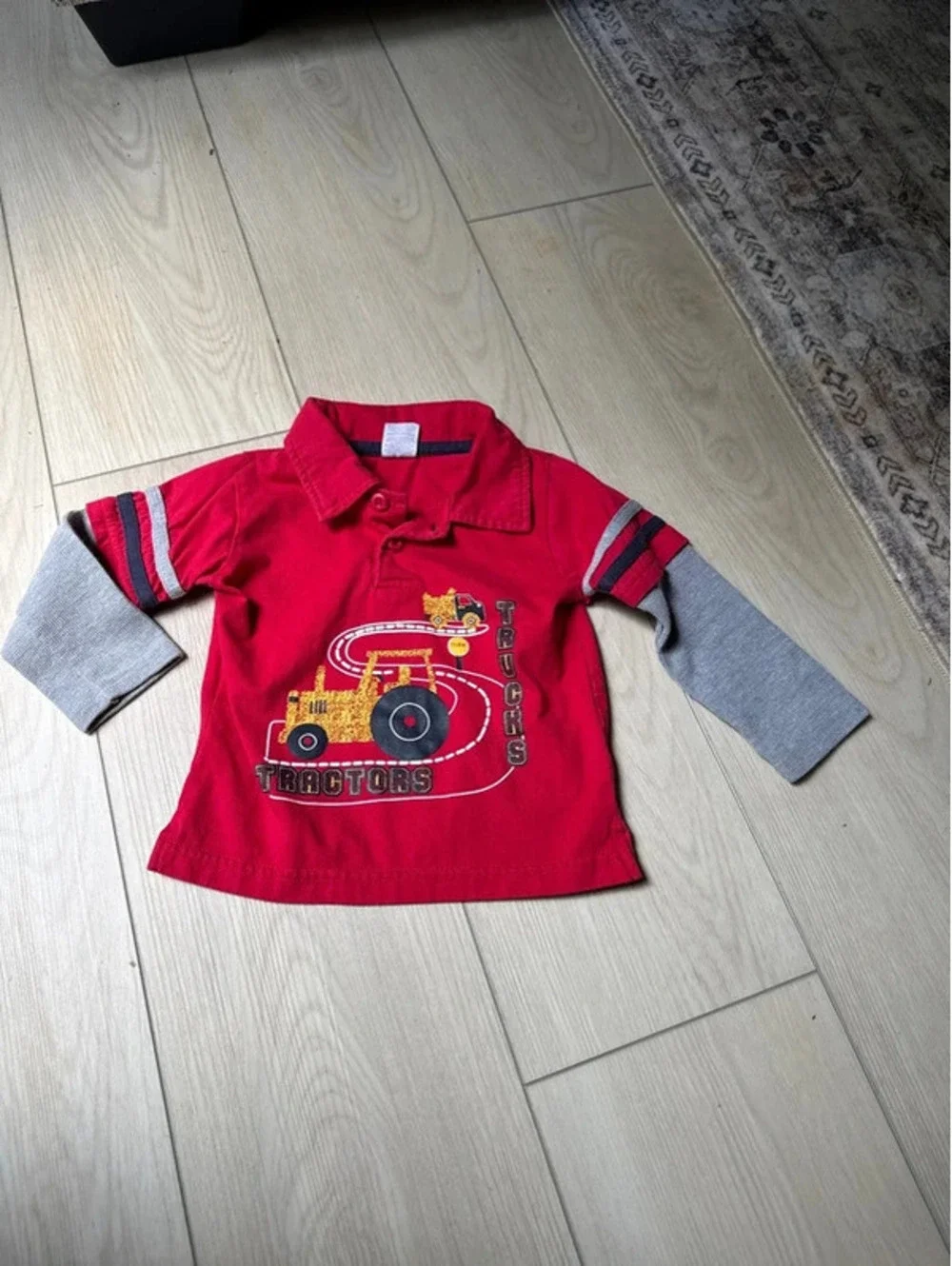 Fisher Price Tractors Long Sleeve Polo Shirt 24M Toddler Boy
